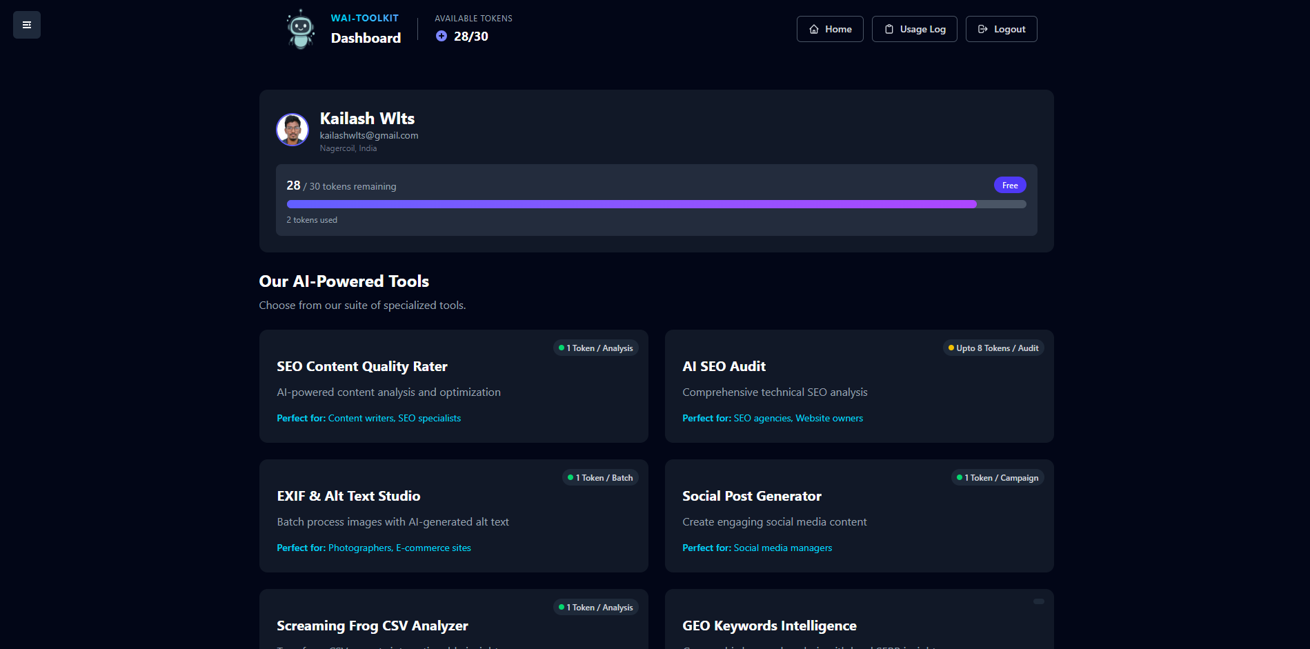 AI SEO Toolkit screenshot and logo